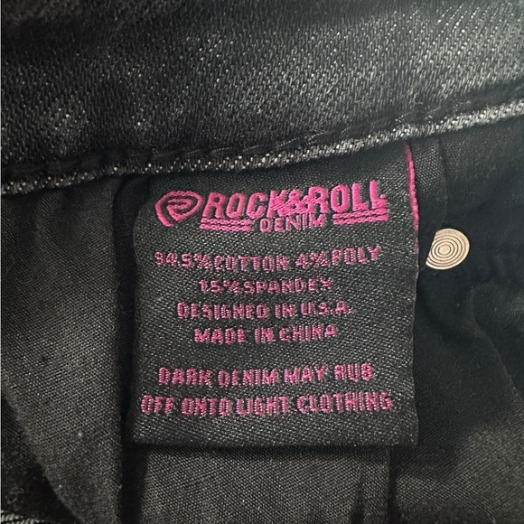 Rock & Roll Denim High Rise Fringe Shorts โ Black W33 - Picture 11 of 12